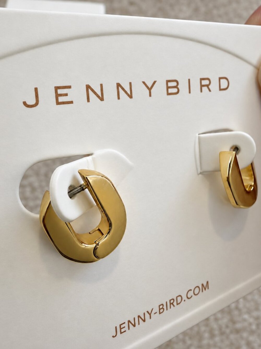 Jenny Bird Gold Chunky Huggie Hoop Earrings | Gold Tone | Lightweight